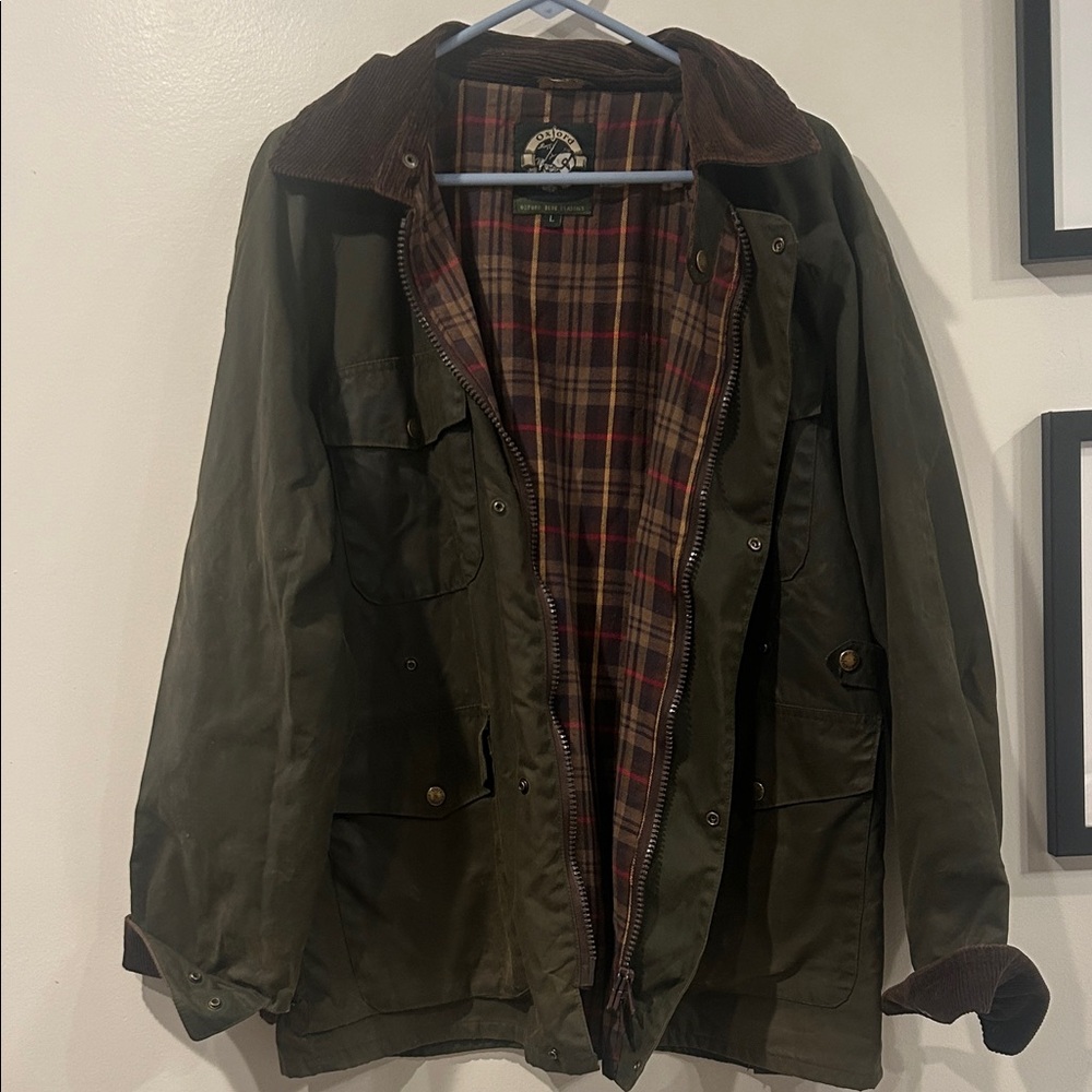 Oxford Olive Green Field Jacket with Brown Corduroy Collar